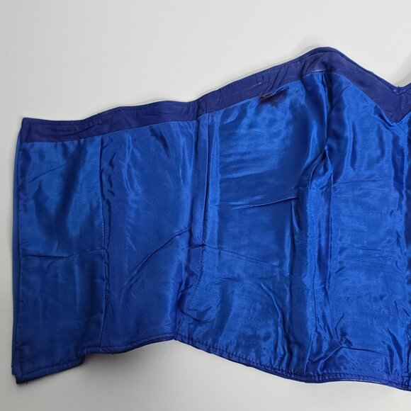 Jean Claude Jitrois Corset Size 38 Top Blue Leather Strapless Made in France - Picture 6 of 10